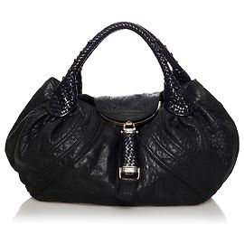 Fendi Black Spy Leather Handbag Black