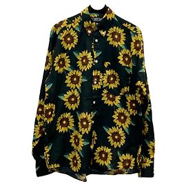 CAMICIA JACQUEMUS CON COLLO CAMP GIRASOLE Giallo Blu navy