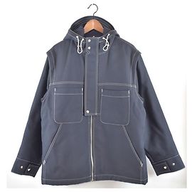JACQUEMUS 19AW-Jacke mit Kapuze Marineblau