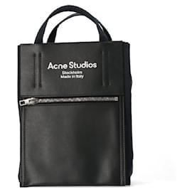Acne-ACNE STUDIOS [Mini tote bag] Leather zip pocket Shoulder bag-Black
