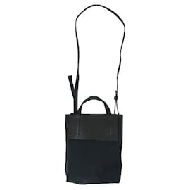 Acne-ACNE STUDIOS [Mini tote bag] Leather zip pocket Shoulder bag-Black