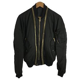 Alexander McQueen ◆ Zip bomber jack t / Flight jacket / 44 / Nylon / BLK [Men's wear] Black