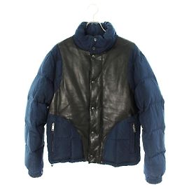 Alexander McQUEEN Nylon-Daunenjacke aus Leder Schwarz Marineblau
