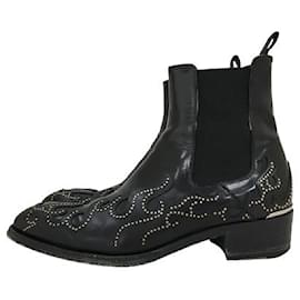 Alexander Mcqueen-Alexander McQueen ◆ Alexander McQueen / Side Gore Boots / 42 / BLK / Black / Leather-Black