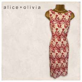 Alice + Olivia-Dresses-Red,Cream
