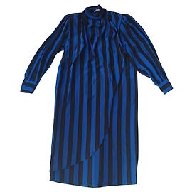 Robe Guy Laroche en soie à rayures noir bleu Noir Bleu