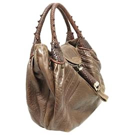 Fendi-Fendi Brown Spy Leather Handbag-Brown
