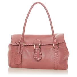 Fendi-Sac à main Fendi en cuir rose Selleria Linda-Rose