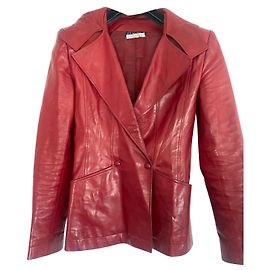 Claude Montana leather jacket Red