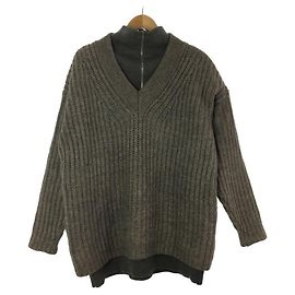 JACQUEMUS Mehrlagiger Strick-/Strickpullover in Übergröße (dick) / Größe S / Wolle / Braun Braun