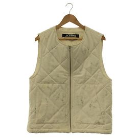 Gilet zippé matelassé JACQUEMUS / 44 / Coton / Blanc / Total Pattern / Fleur / Fleur / Lavande / Créateurs Blanc