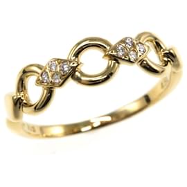 Dior-*Christian Dior Circle Diamond Ring / Ring / K18YG / 750-2.5g / No.14 / # 54 / Yellow Gold /-Other