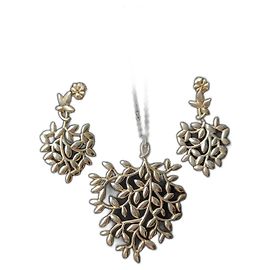 Tiffany & Co Conjunto de colar e brincos em prata de lei Paloma Picasso Olive Leaf Hardware prateado