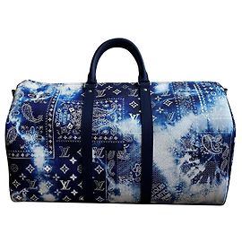 Louis Vuitton keepall 50 Bandana Branco Azul