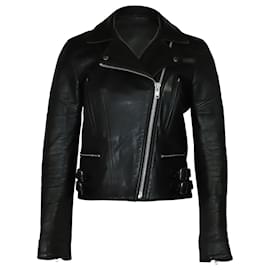Victoria Beckham-Victoria Beckham Biker Jacket in Black Leather-Black