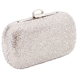 Bolsa de noite Sergio Rossi (Embreagem) incrustado com cristais Swarovski Prata Metálico
