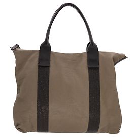 Brunello Cucinelli tote in green leather with Precious beading Green