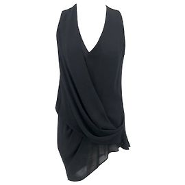 Top Helmut Lang em seda preta Preto