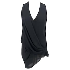 Helmut Lang Top aus schwarzer Seide Schwarz