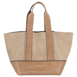 Cabas Brunello Cucinelli en cuir beige avec perles Monili Blanc Écru