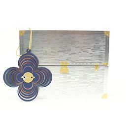 Louis Vuitton Ultra Rare Silver Epi Wood Trunk with Vivienne Ornament Other