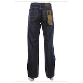 Kenzo-Homme Straight Leg Regular Fit Blue Denim Cotton Jeans-Blue