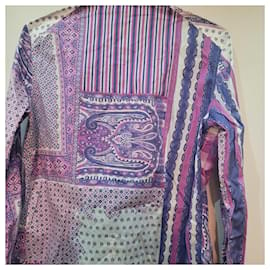 Etro-Etro camisa lilás multicolor com estampa paisley-Multicor,Lavanda