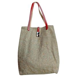 Autre Marque Bolsa vintage Pellini com pingente banhado a prata Prata Multicor Bordeaux