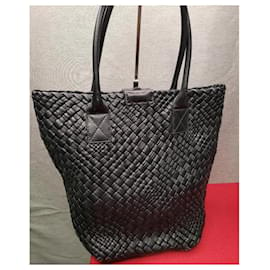 Autre Marque-Falorni Italy black woven leather bag-Black