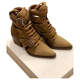 Chloé-Pair of camel Rylee ankle boots-Brown,Beige,Caramel