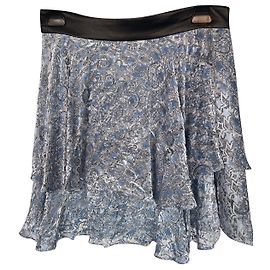 Gonna Zadig & Voltaire Jim Velours Devore Blu in Seta Blu