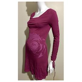 Red Valentino-Kleid mit Rüschen an den Ärmeln, Roter Valentinstag-Pink,Lila
