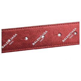 *[BALENCIAGA] Ledergürtel Metallic Rot Herren Rot