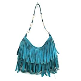 Yves Saint Laurent La Boheme Umhängetasche aus Wildleder Blau