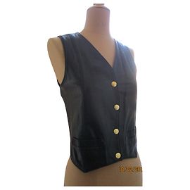 Céline jaqueta de couro marinho, taille 40. Azul marinho