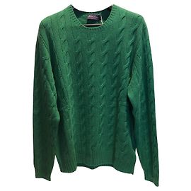 Ralph Lauren Purple Label grüner Kaschmir Rundhalspullover Grün
