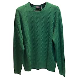 Ralph Lauren-Gola redonda tricotada-Verde