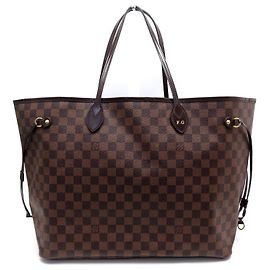 LOUIS VUITTON NEVERFULL GM N HANDBAG41357 DAMIER EBONY CABAS HAND BAG Brown