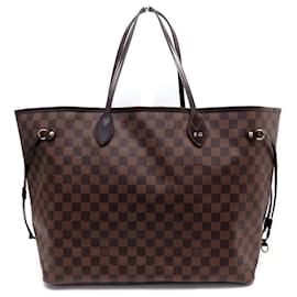 Louis Vuitton-LOUIS VUITTON NEVERFULL GM N HANDBAG41357 DAMIER EBONY CABAS HAND BAG-Brown