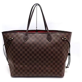 Louis Vuitton-LOUIS VUITTON NEVERFULL GM N HANDBAG41357 DAMIER EBONY CABAS HAND BAG-Brown