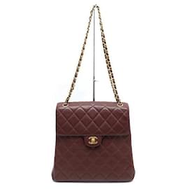 Chanel-RARE VINTAGE HANDBAG CHANEL TIMELESS TRAPEZE lined FACE DUO CAVIAR LEATHER BAG-Brown