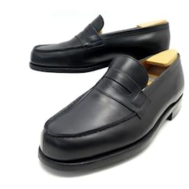JM Weston-JM WESTON LOAFERS 180 7E 42 IN BLACK LEATHER + SHOES-Black