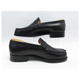 JM Weston-JM WESTON LOAFERS 180 7E 42 IN BLACK LEATHER + SHOES-Black