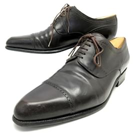 JM Weston-JM WESTON DERBY STRAIGHT TOE SHOES 448 9D 43 BROWN LEATHER SHOES-Brown