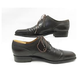 JM Weston-JM WESTON DERBY STRAIGHT TOE SHOES 448 9D 43 BROWN LEATHER SHOES-Brown