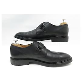 Heschung-HESCHUNG BIRCH DERBY BUCKLE SHOES 11 45 BLACK LEATHER SHOES-Black