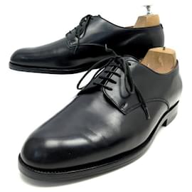 JM Weston-SHOES MANUFACTURE JM WESTON DERBY 507 8D 42 BLACK LEATHER SHOES-Black