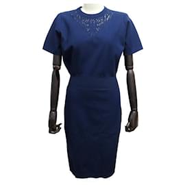 Louis Vuitton-NEW LOUIS VUITTON DRESS 1a0BRW L 42 IN NAVY BLUE VISCOSE NEW DRESS-Navy blue