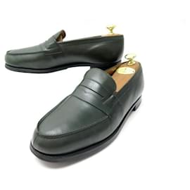 JM Weston-JM WESTON SHOES 180 9C 43 GREEN LEATHER LOAFERS SHOES-Green