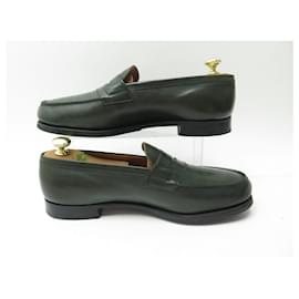 JM Weston-JM WESTON SHOES 180 9C 43 GREEN LEATHER LOAFERS SHOES-Green